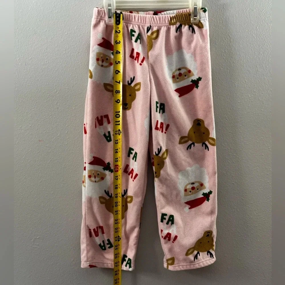 Carter’s‎ Girl Pink Christmas Holiday Pajama Bottoms Size 7/7A.
